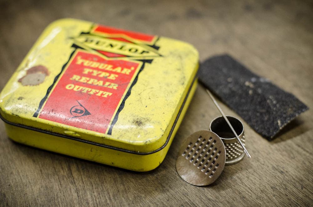 Reparatie van een lekke fietsband