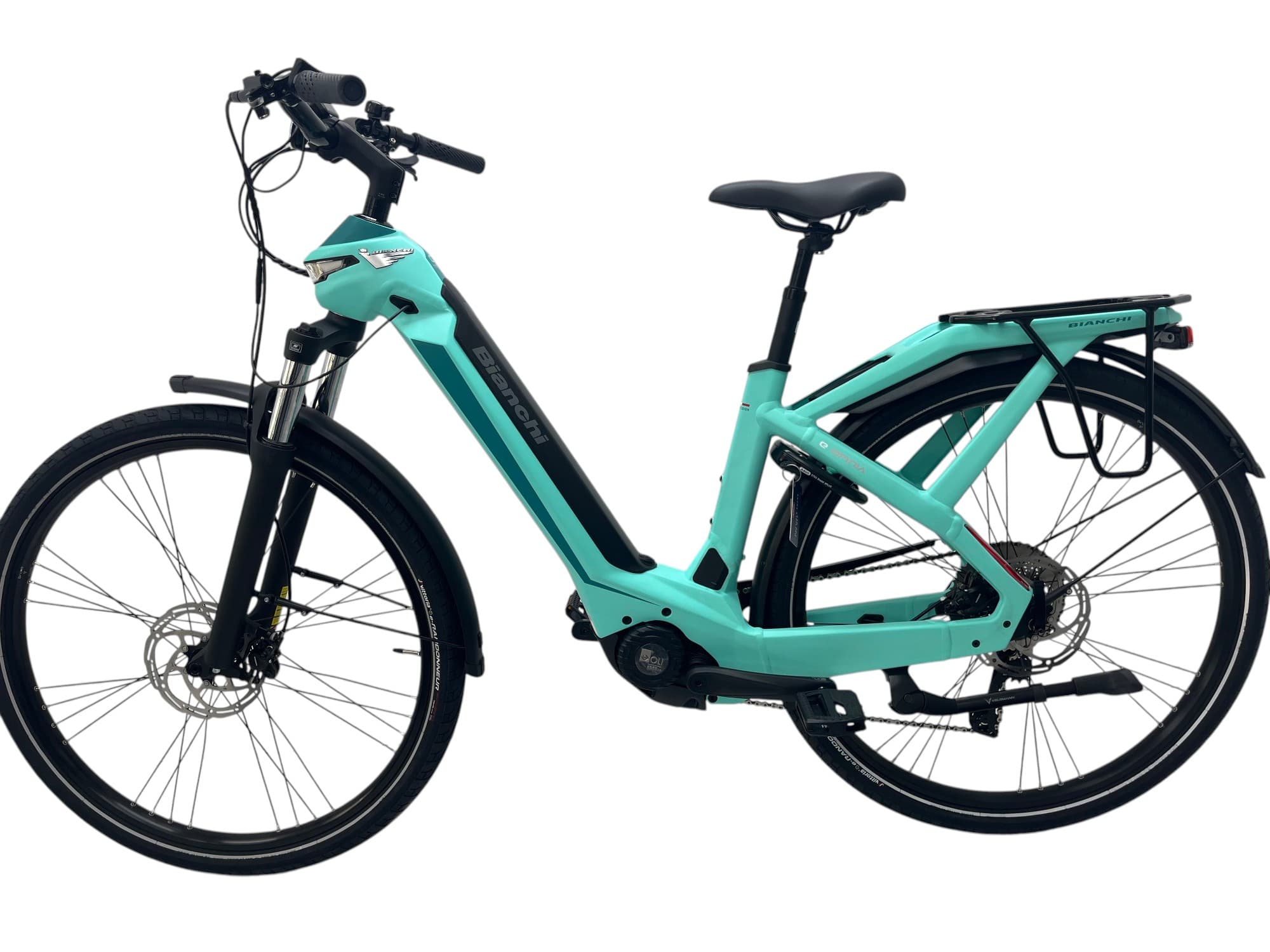 OLI Edge-middenmotor op de trapas van de Bianchi E-Omnia